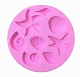 Efivs Arts Ocean Series Silicone Mold Fondant Mold Cupcake Starfish Shell Cake Decoration Tool 3 1/4 Inch