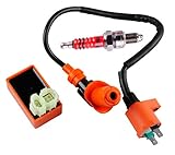 Podoy GY6 CDI Ignition Coil Racing Spark Plug for 50cc 125cc 150cc Scooter Performance Parts