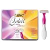 BIC Premium Shaving Razor Set with Aloe Vera and Vitamin E Lubricating Disposable Razors for Women, Strip Soleil Color…