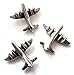 Airplane Decorative Metal Push Pins, Silver, T-503AS, Set of 15