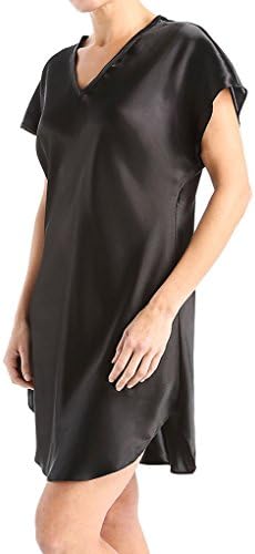 Amanda Rich Bias Cut Satin T-Shirt Gown (412-40) L/Black