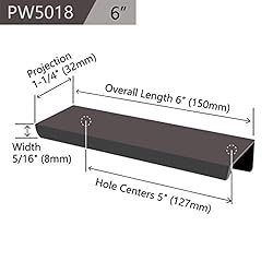 8-Pack Cabinets Drawers Edge Pulls - 6" Overall