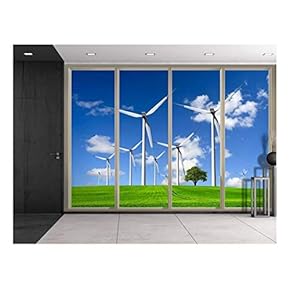 Wall26 - Lone Tree on a Field with Plains Viewed from Sliding Door - Creative Wall Mural, Peel and Stick Wallpaper, Home Decor - 66x96 inches