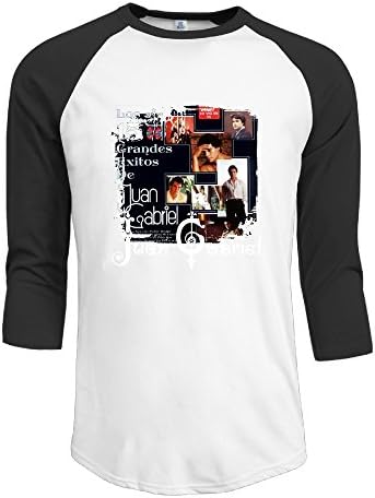 Mens Round Neck Juan Gabriel Los 15 Grandes Exitos De Best 3/4 Sleeve Raglan Tops Shirt