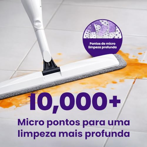 Mop Spray com Reservatório e Refil de Microfibra Lavável, Cabo Ergonômico e Cabeça 360° – Rodo Limpeza para Porcelanato, Laminado e Piso Frio – Limpeza Prática Sem Balde