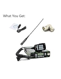 Doble correa 25W Back Pack Radio transmisor receptor móvil Batería incorporada de 12000 mAh Micrófono PTT PTT portátil Estación de radio aficionada de jamón portátil con antena de cable de programación SO239 a adaptador PL259