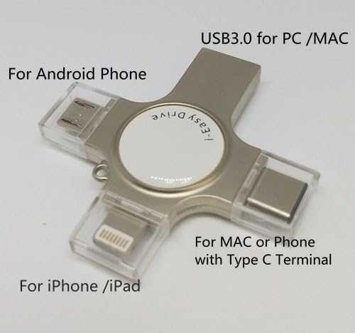 128GB 64G 32GB OTG USB Flash Memory Drive U Disk pendrive for Android/IOS iPhone MAC PC Type C (64GB)
