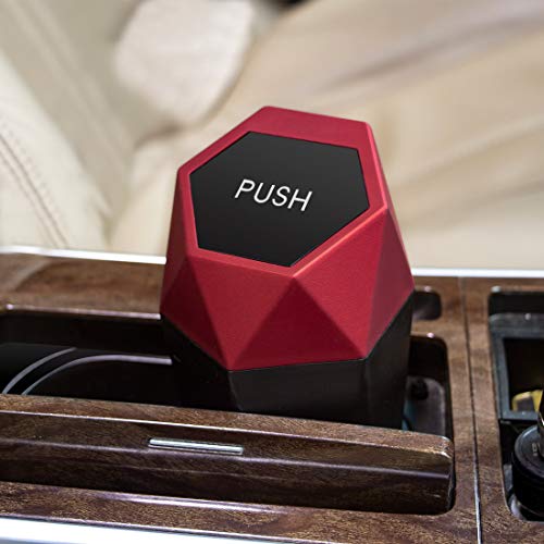 OUDEW Car Trash Can with Lid, New Car Dustbin Diamond Design, Leakproof