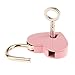 NUOLUX Vintage Heart Shape Padlock with Keys Lock Set - Antique Brass M Pack of 3 (Pink)
