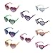 Pack of 10 Neon Heart Shaped Resin Sunglasses for Womens Kids in Party and Festival (Mix10 Pack)