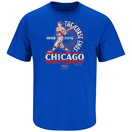 Chicago Baseball Fans. The Curse Ends Championship Adult & Youth T-Shirt (Sm-5X)