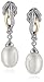 Amazon Collection Sterling Silver and 14k Yellow Gold Freshwater Cultured Pearl and Diamond-Accent Linear Drop Earrings