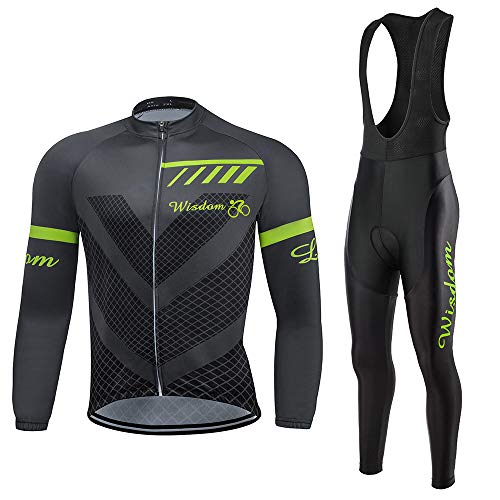 Men's Cycling Jersey Set MTB Bike Clothing Set Road Bicycle Shirts 3D Padded Shorts Quick-Dry Outdoor Riding Sportswear Grey Green - Thumbnail 7
