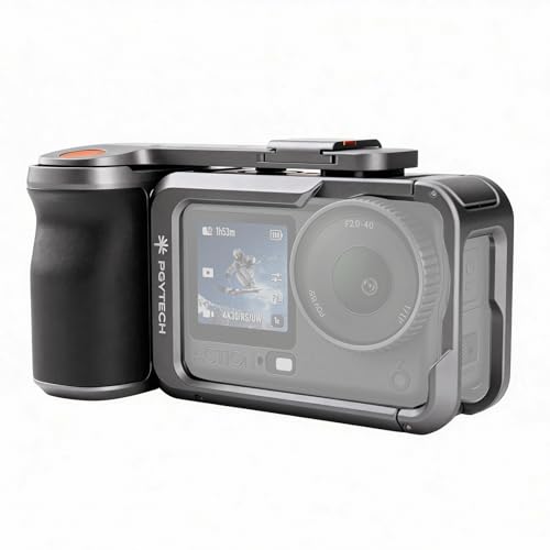PGYTECH StreetPro Grip Kit for dji OSMO Action 6 Aluminum Alloy Metal Protective Frame with Multiple Expansion Interfaces for Street Photography (Grip+Cage)