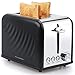 Vestaware 2 Slice Toaster, Extra Wide Slot Bread Bagel Toaster 2 Slice - Bagel/Defrost/Cancel Function, 6 Bread Shade Kitchen Toaster with Removable Crumb Tray for Bread Waffles, Stainless Steel