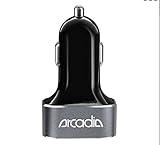 Car Charger, New Trent Arcadia Triple USB Port High-Speed 2.4/2.1A/2.1A USB Port Car Chargers 1PC Total 5V@6.6A Max = 33W output Black/Dark Grey Compatible w/iPhone 7, Samsung S6, Android Smartphones