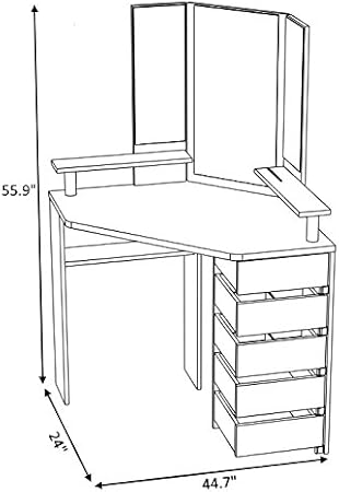 parisot corner vanity dresser