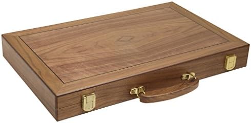 18-inch Wood Backgammon Set - Walnut Burl Board