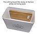 Metal bread box + cutting board. Storage bin kitchen decor. Kitchen storage container. breadbox basket. kitchen countertop organizer. Tin box. Premium Present brand.