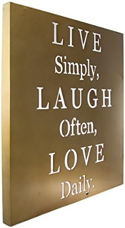 Live Laugh Love Metal Wall Art Inspirational Words Home Quote Decor Plaque 22x12