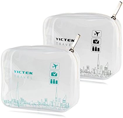 Travel Accessories Clear Toiletry Bag - TSA Approved Quart Sized Travel Toiletry Carry-on Luggage Bag with Zipper,Transparent Cosmetic Travel Makeup Bag for Men&amp;Women(2 Pack)