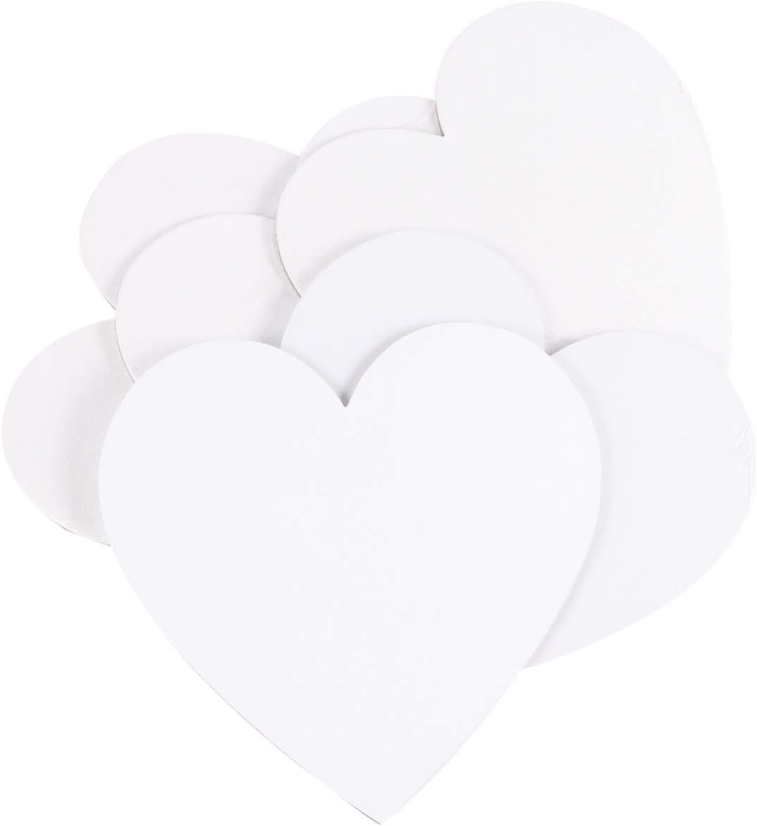 Healifty 5pcs Heart Shape Canvas Panel Boards for Painting Drawing Home