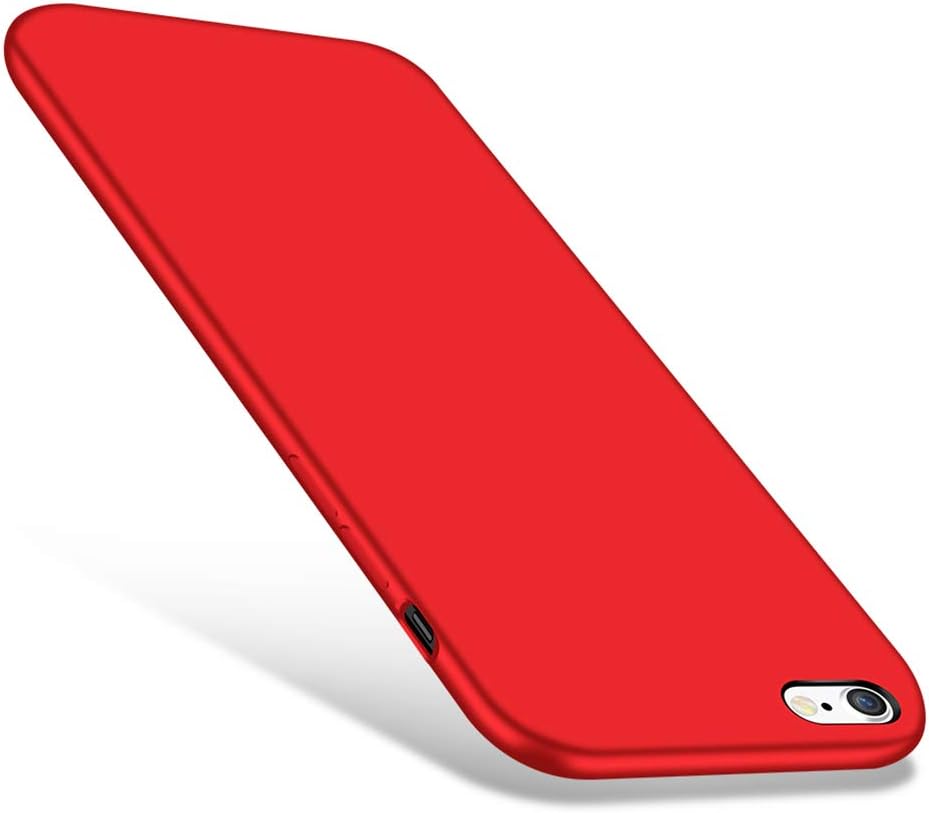 iPhone 6 / 6s Case, CellEver Liquid Silicone Guard Rubber Shock Absorbing Cover with Soft Microfiber Cloth Cushion for Apple iPhone 6 / 6S (Red)