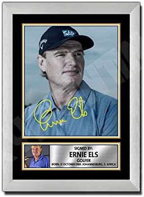 ERNIE ELS - GOLFER - A3 SILVER FRAME Signed by Autographed Poster Print | Wall Art | Photo | Signature | GIFT