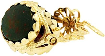 9Carat Yellow Gold Spinning Bloodstone, Carnelian Onyx Fob (22x22mm)