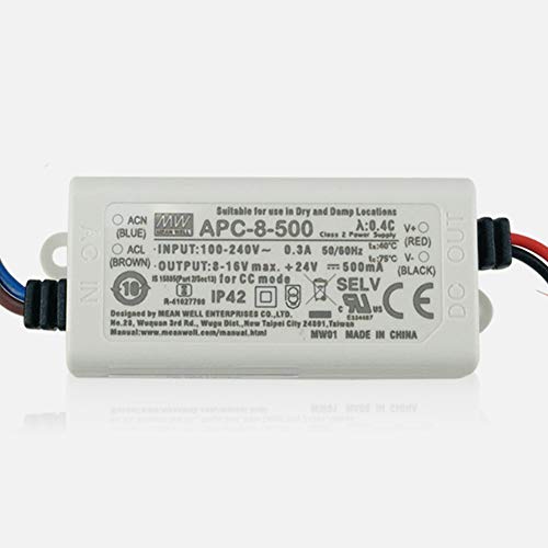 Original Mean Well APC-8-500 Led Driver 8W 8-16V 500mA Constant Current Power Supply Meanwell APC-8 for LED Light