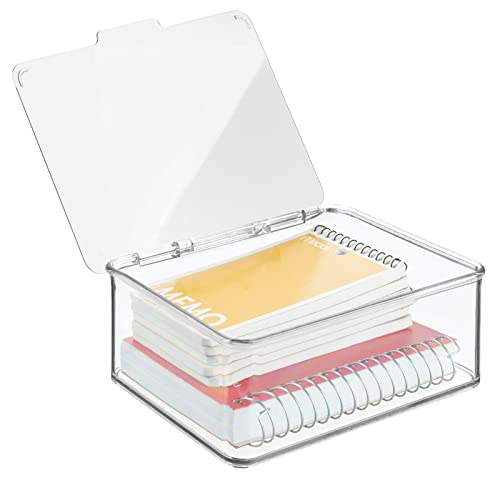 mDesign Small Plastic Home Office Storage Organizer Box Containers with