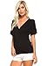 Amie Finery Front Wrap V Neck Short Sleeve Dolman Top Oversize Front Drape Shirts for Women