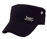 Jeep Men's Adjustable Military Cadet Hat,Black