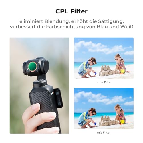 K&F CONCEPT FSD05 Filter Set Compatible with DJI OSMO Pocket 4/3, CPL Filter, ND2-32 ND Filter, Magnetic Black-Mist 1/4 Filter, Osmo Pocket 3 Accessories, Osmo Pocket 4 Accessories (Aluminium Frame)