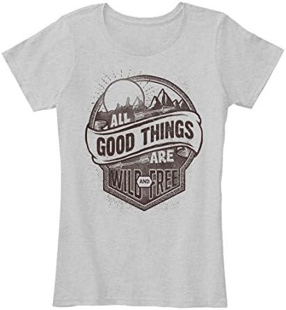 All Good Things are Wild and Free - L - Light Heather Grey - Women's Premium Tee
