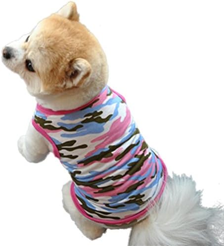 FUNIC Pet Clothes, Cute Dog Pet Puppy Camouflage Vest Shirt Small Dog Pet Vest Apparel (S, Pink)