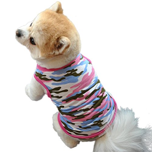FUNIC Pet Clothes, Cute Dog Pet Puppy Camouflage Vest Shirt Small Dog Pet Vest Apparel (S, Pink)