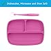 Silikong Suction Plate for Toddlers + Silicone Spoon | Microwave, Dishwasher and Oven Safe | Stay Put Divided Baby Feeding Set for Babies and Infants