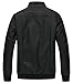 ZSHOW Men's PU Faux Leather Black Belted Design Quick Dry Slim Bomber Jacket Casual Wear(Black,Medium)