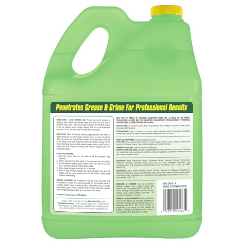 OXY SOLVE HOUSE AND SIDING PRESSURE WASHER CLEANER – REMOVES STAINS FROM MOLD & MILDEW ON VINYL, ALUMINUM, WOOD, BRICK, STUCCO – CONCENTRATE 1 GAL.