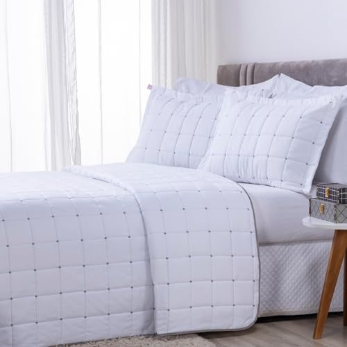 Cobre Leito Valence Hipercal 400 Fios Matelado Toque Percal (Branco, Casal King) | Hipoalergênico