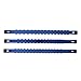 ABN Blue Aluminum SAE Socket Holder Rail 3-Piece Set – 1/4in, 3/8in, 1/2in Socket Rails and 16 Clips Tool Organizer