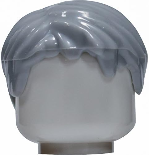LEGO Minifigure Parts: Hair - Short, Tousled Light Bluish Gray with Side Part (PACK OF 2)