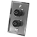 Seismic Audio Speakers Dual 4 Pole Speakon Connector Wall Plate, Stainless Steel Wall Plate