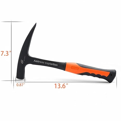 GHRTGR-Rock Pick Hammer, Pointed Head Hammer, Geological Hammer Brick Hammer Rock Hounding Equipment Pointed Tip Shock Reduction Handle Geological Stud - View #8