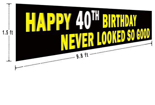 Colormoon-Large-40th-Birthday-Banner-40th-Birthday-Party-Supplies-Decorations-40th-Birthday-Sign-Never-Looked-So-Good-98-x-15-feet