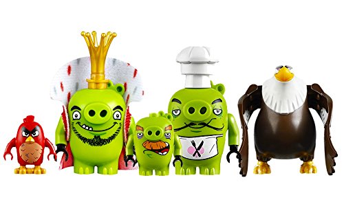 LEGO Minfigures: Angry Birds - Red, Mighty Eagle, King Pig, Chef Pig and Foreman from 75826. No Packaging.