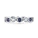 Gem Stone King 925 Sterling Silver White and Blue Created Sapphire Ring | 0.70 Cttw | Wedding Stackable Eternity Band Ring For Women | Available In Size 5, 6, 7, 8, 9