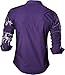 jeansian Men's Slim Loin Tattoo Long Sleeve Dress Shirt Z030 Purple L