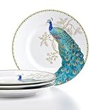 222 Fifth Peacock Garden Salad Plates, Set of 4